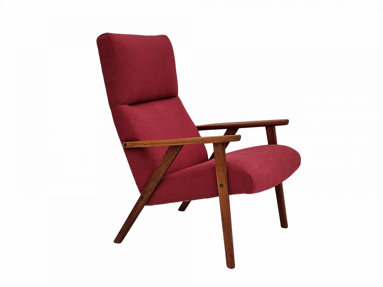 High-backed teak armchair, 1970s 17