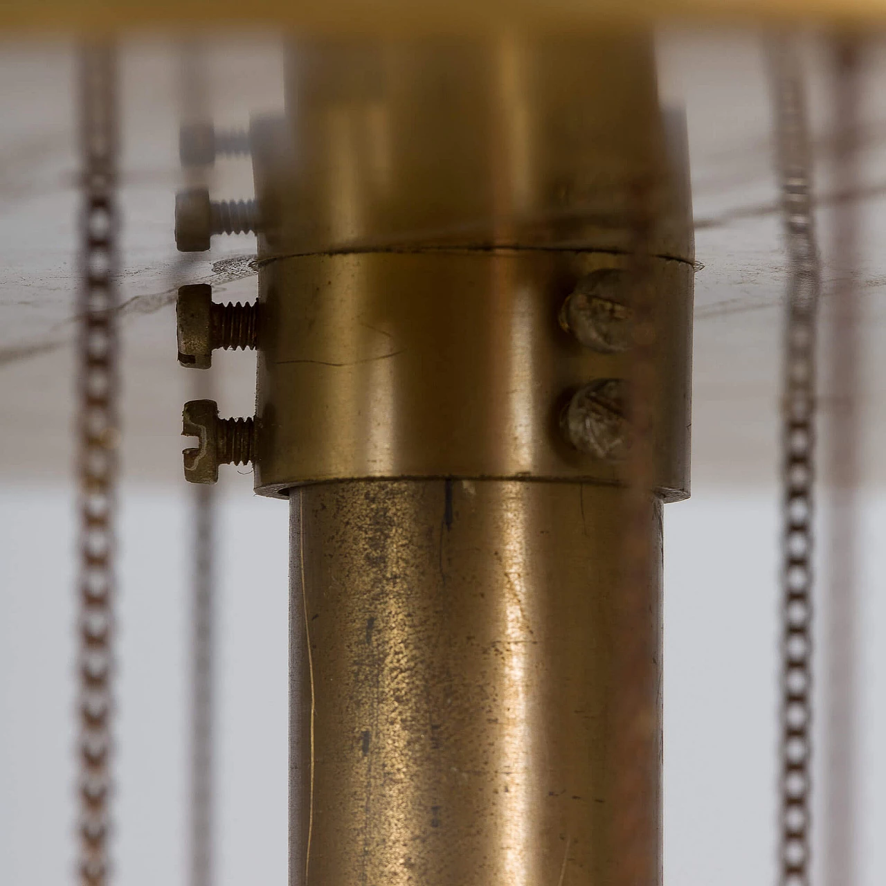 Brass chandelier with crystal globes, 1970s 10