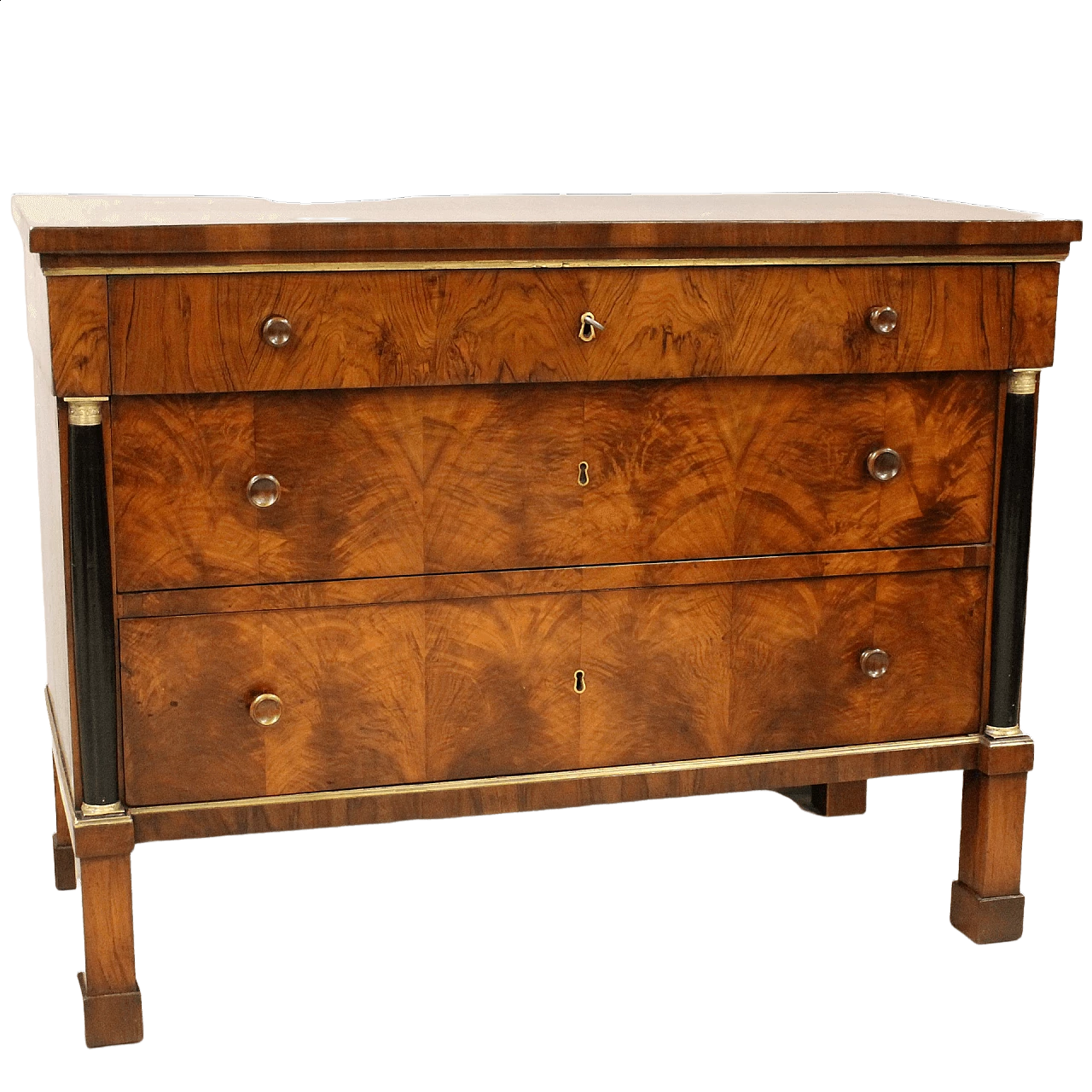 Cassettone in stile Impero in legno di noce, primo '800 10