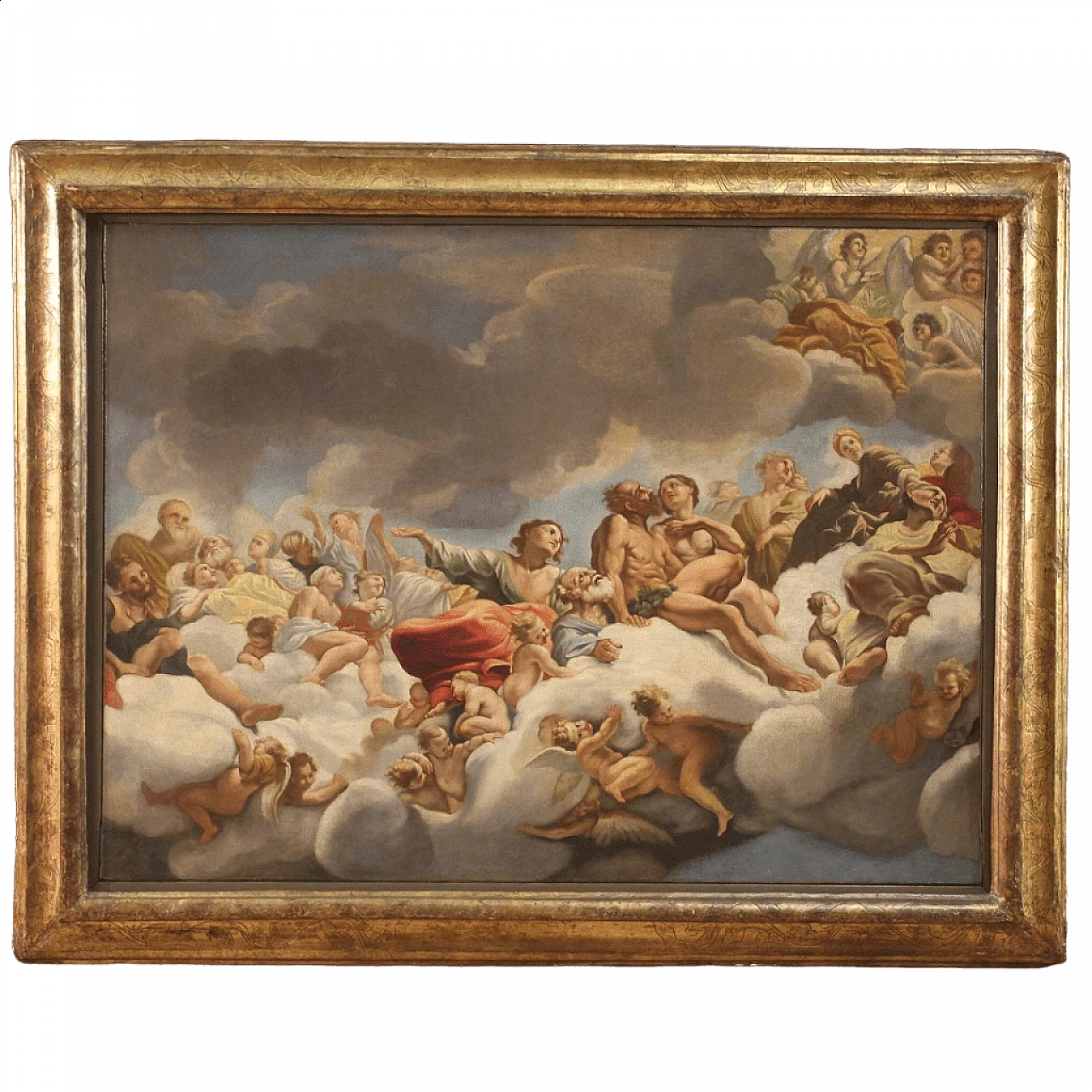 Olio su tela raffigurante il Paradiso di Giovanni Lanfranco, '700 13