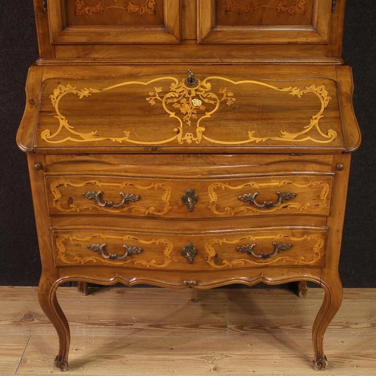 Louis XV-style trumeau in inlaid wood, 20th century 4