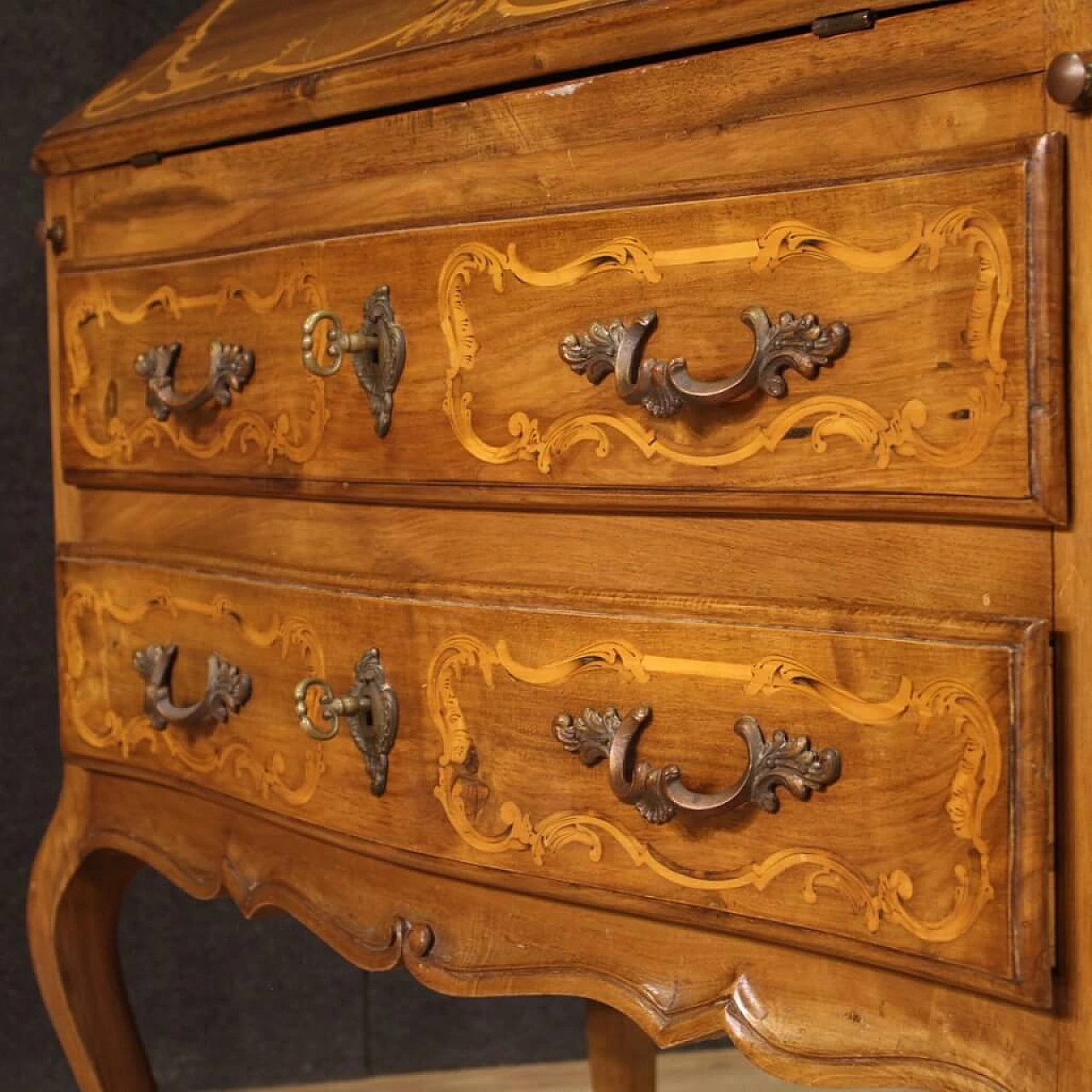 Louis XV-style trumeau in inlaid wood, 20th century 9