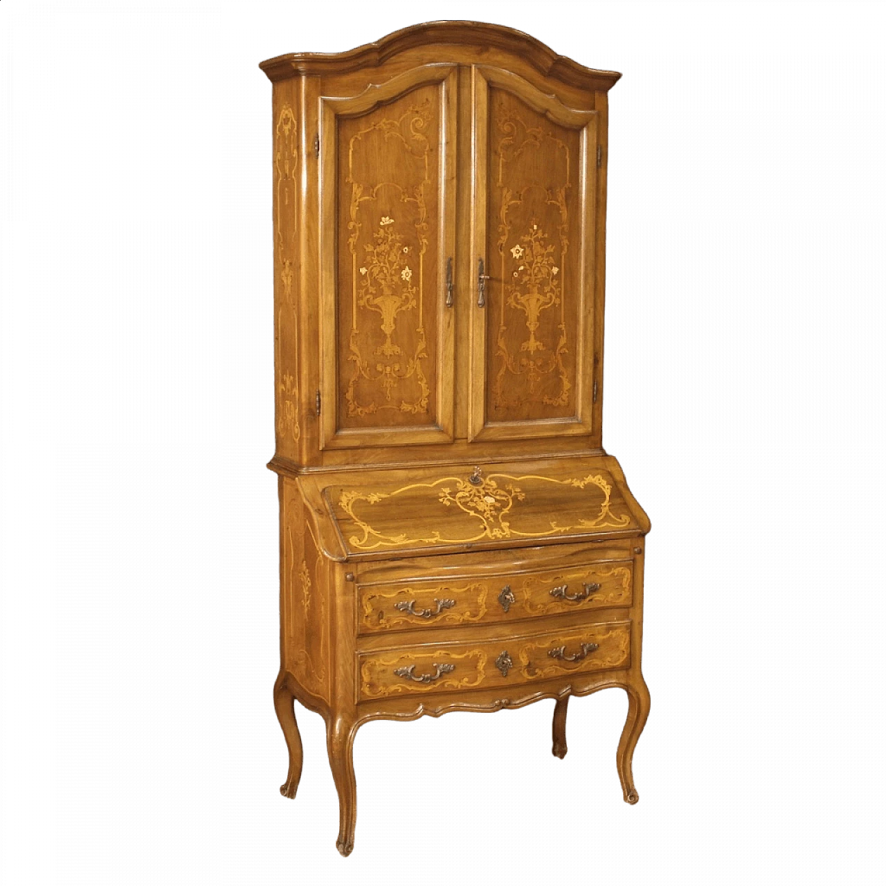 Louis XV-style trumeau in inlaid wood, 20th century 13