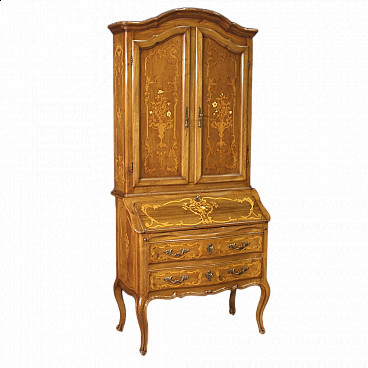 Louis XV-style trumeau in inlaid wood, 20th century