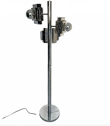 Space Age floor lamp in chrome metal, 1980s