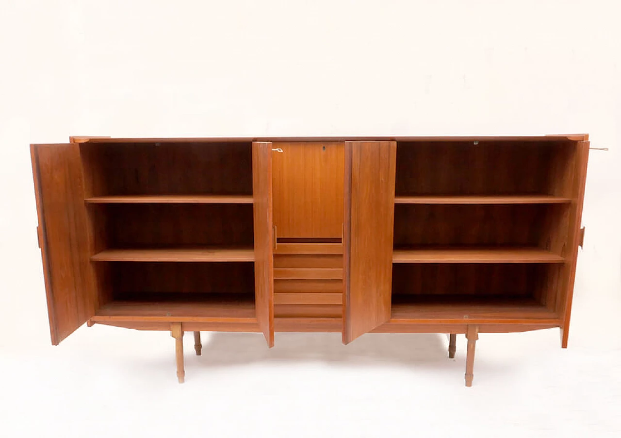 Wooden sideboard with drop-leaf door, 1960s 5