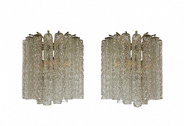 Pair of sconces in glass by Toni Zuccheri for Venini, 1960s