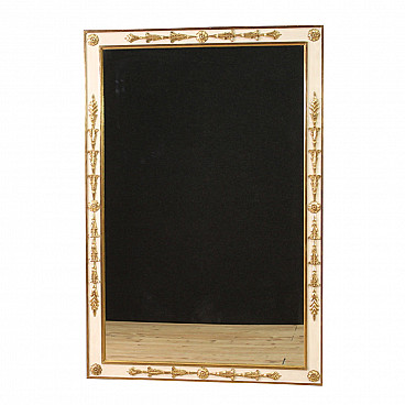 Lacquered and gilded mirror in Louis XVI style, 20th century