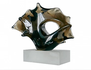 Murano glass sculpture on display base, 1960s