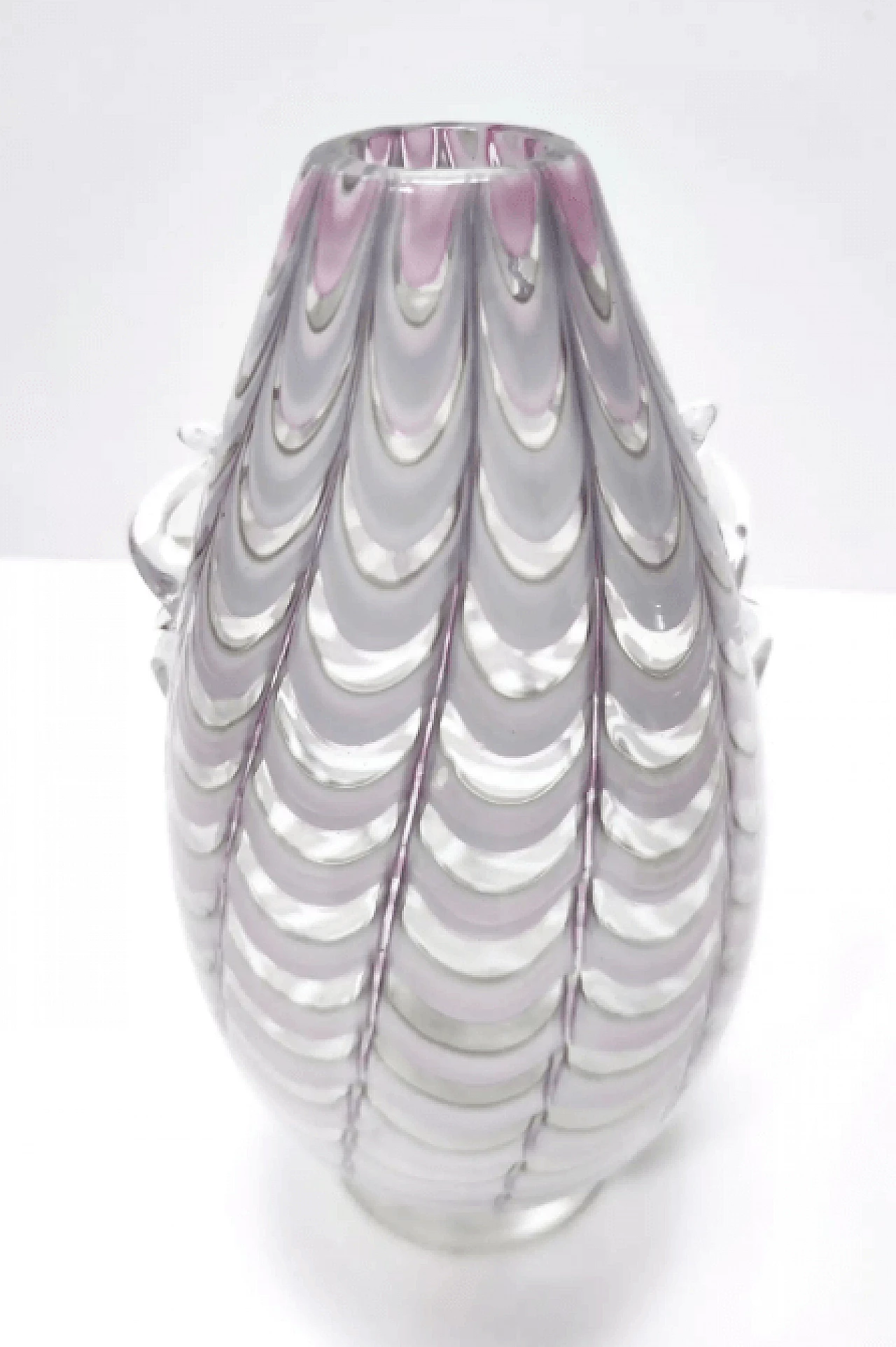 Lilac and transparent Murano glass vase, 1940s 7