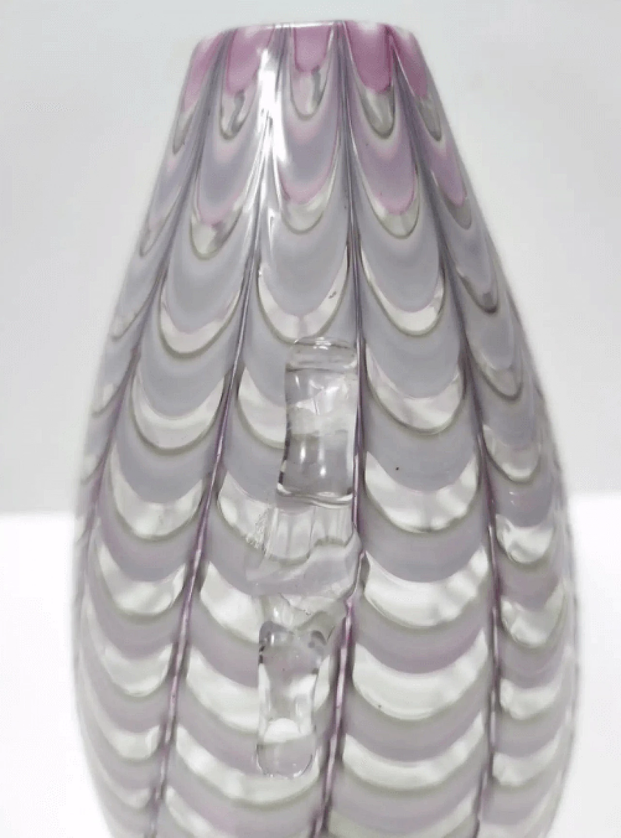 Lilac and transparent Murano glass vase, 1940s 8