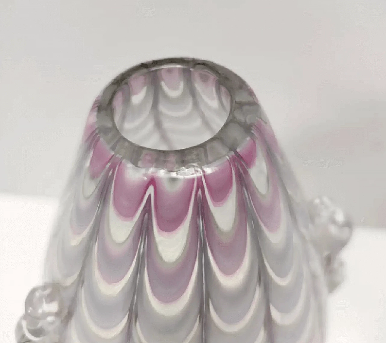 Lilac and transparent Murano glass vase, 1940s 11