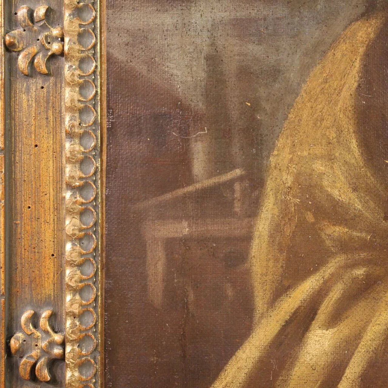 Maddalena, dipinto olio su tela con cornice dorata, tardo '600 5