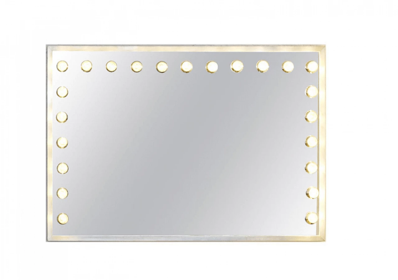 Aluminum dressing table mirror with lights, 1970s 1