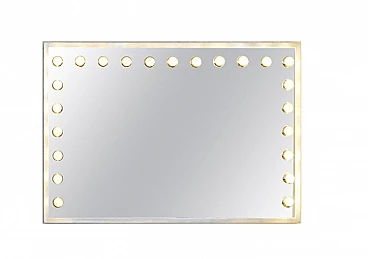 Aluminum dressing table mirror with lights, 1970s