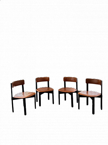 4 Dining chairs by Angelo Mangiarotti, 1960s