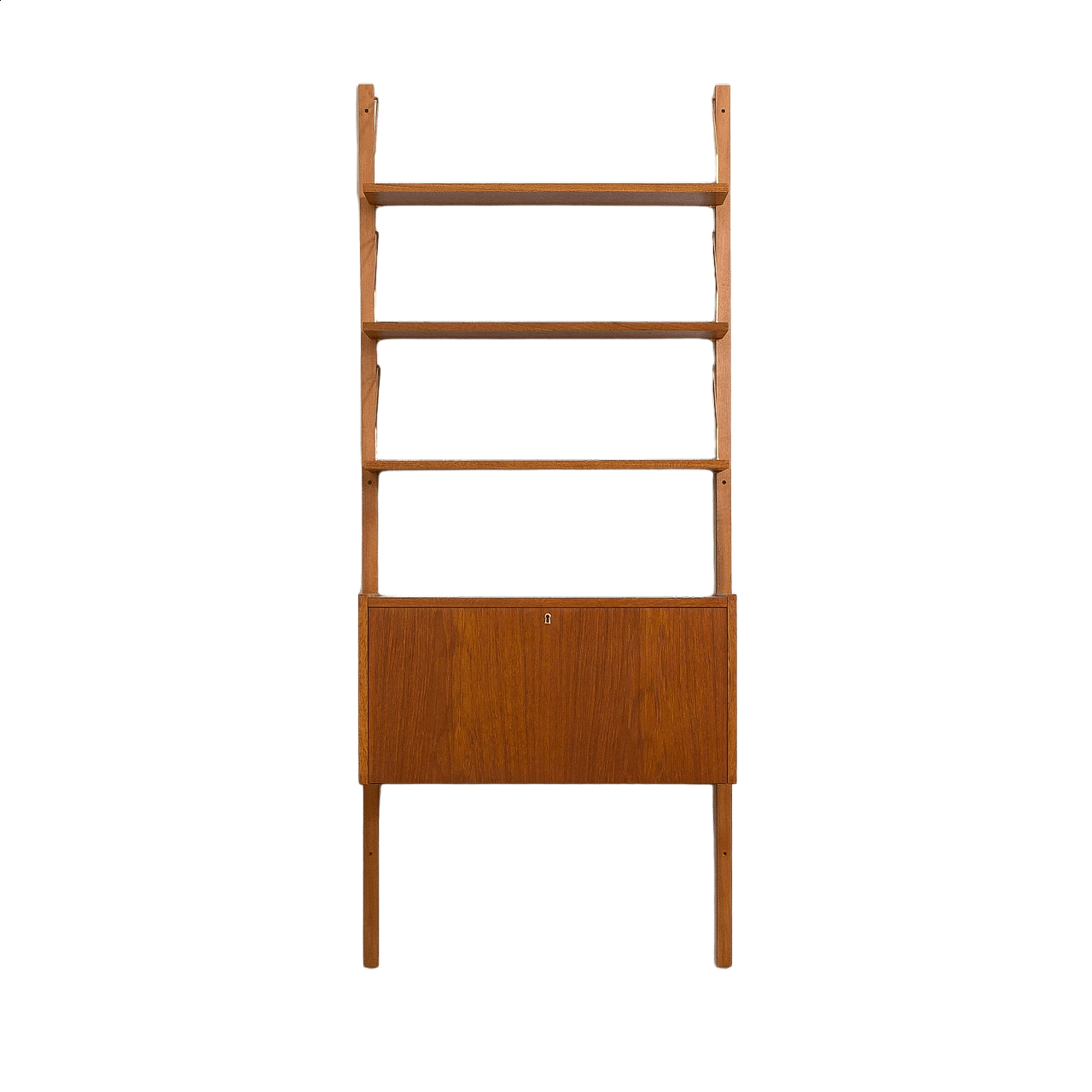 Danish teak wall unit with secretaire in Cadovius, Sorensen, Kristiansen style, 1960s 15