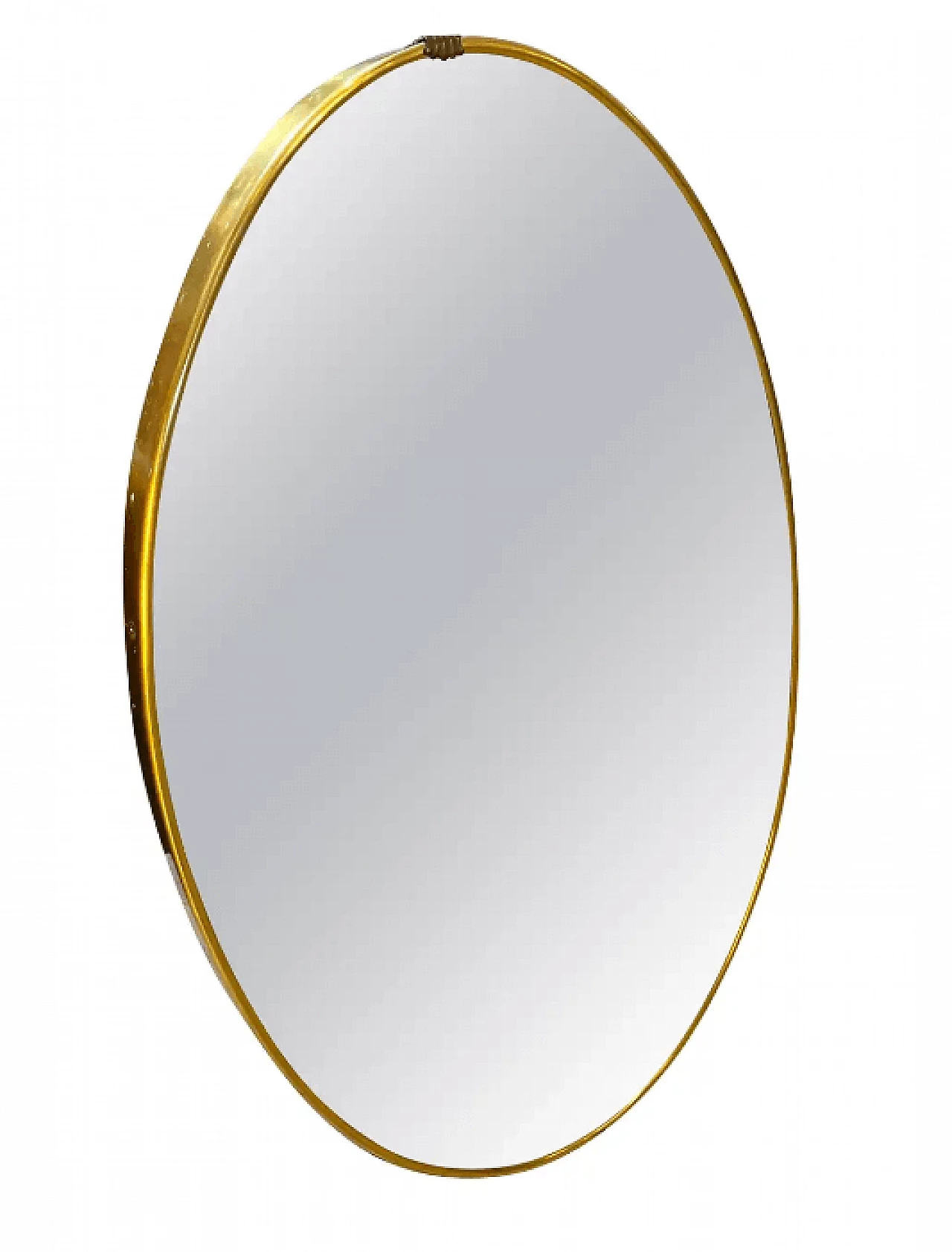 Specchio ovale in ottone nello stile di Giò Ponti, anni '50 1