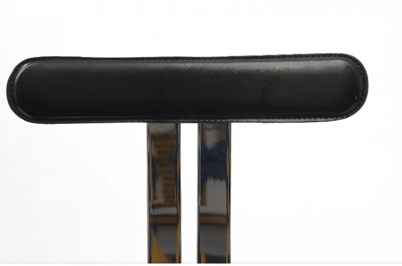 Coppia di sedie in metallo e pelle, anni '70 2