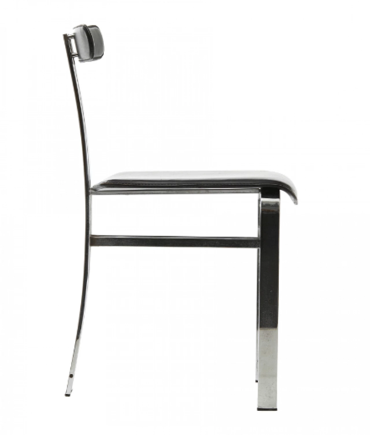 Coppia di sedie in metallo e pelle, anni '70 6