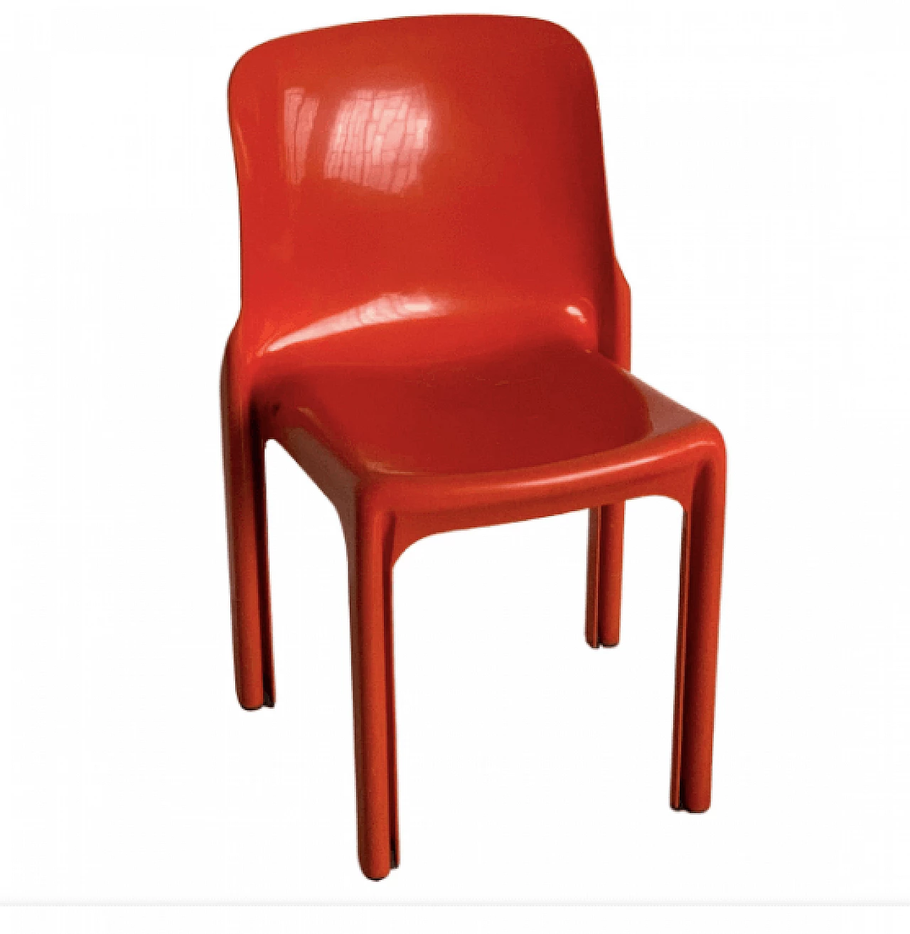 Selene chair in plastic by Vico Magistretti for Artemide, 1970s. 1