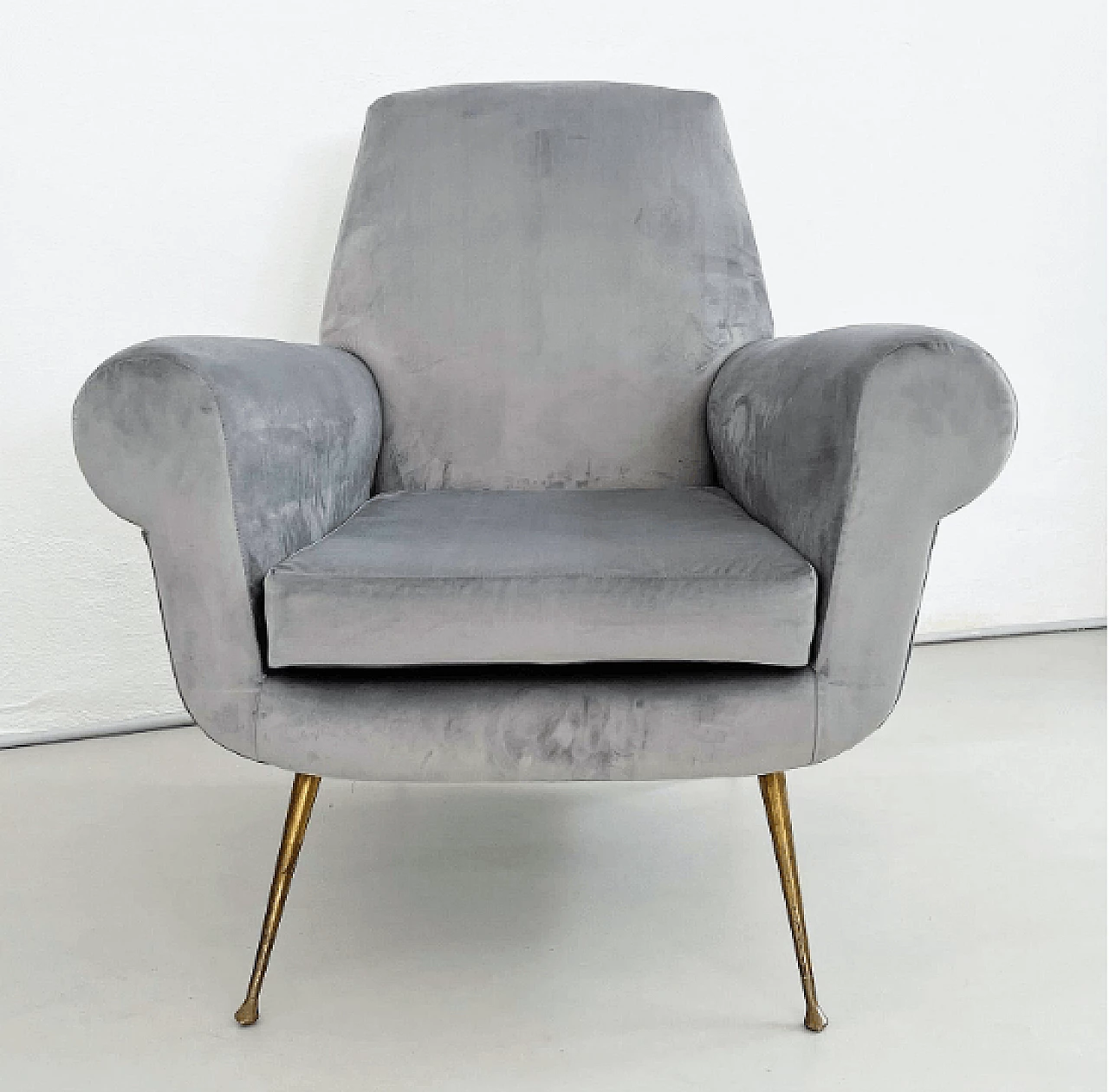 Pair of armchairs in velvet by Gigi Radice for Minotti, 1950s 3