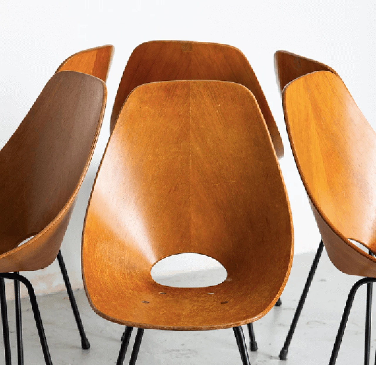 6 Medea chairs in wooden by Vittorio Nobili for Tagliabue, 1956 3