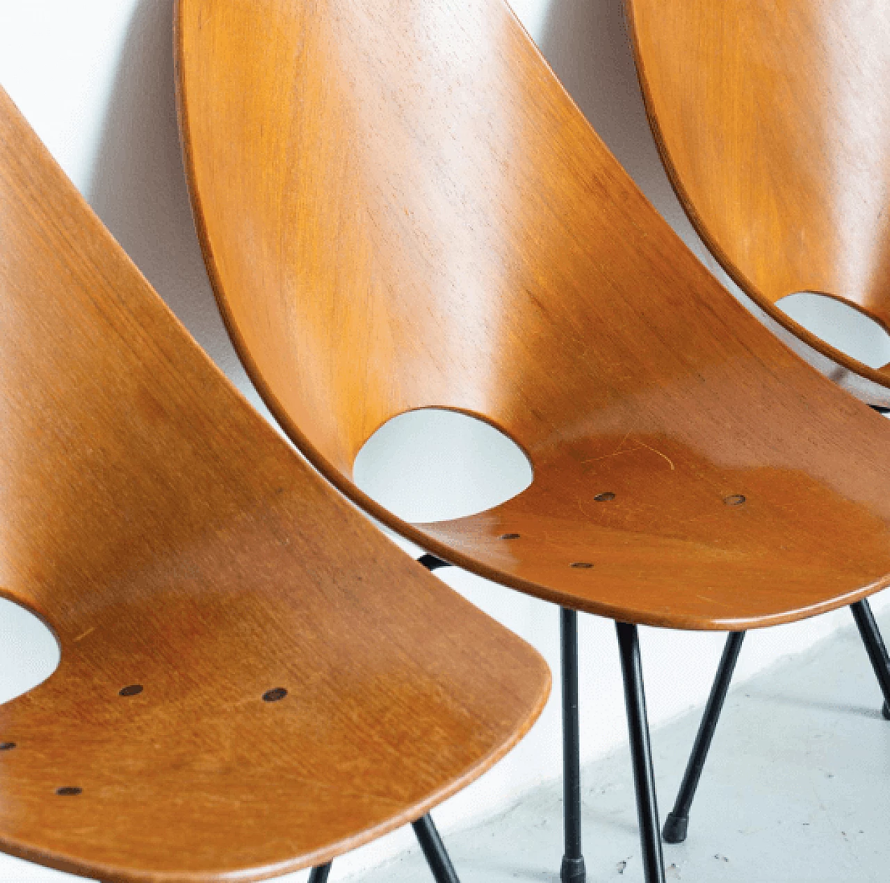 6 Medea chairs in wooden by Vittorio Nobili for Tagliabue, 1956 4