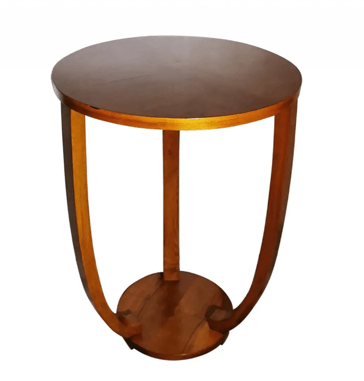 Round walnut coffee table, 1930s 1