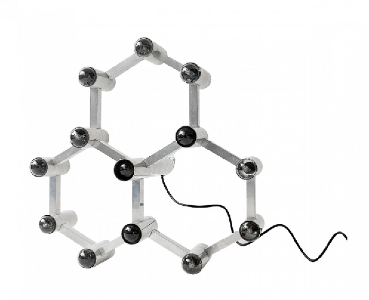 Lampadario Space Age in alluminio di Gaetano Sciolari, anni '60 1