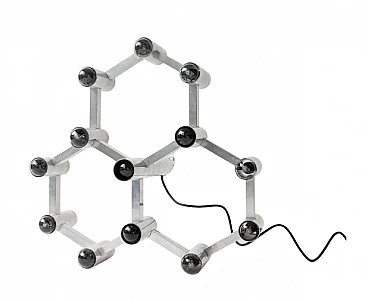 Lampadario Space Age in alluminio di Gaetano Sciolari, anni '60