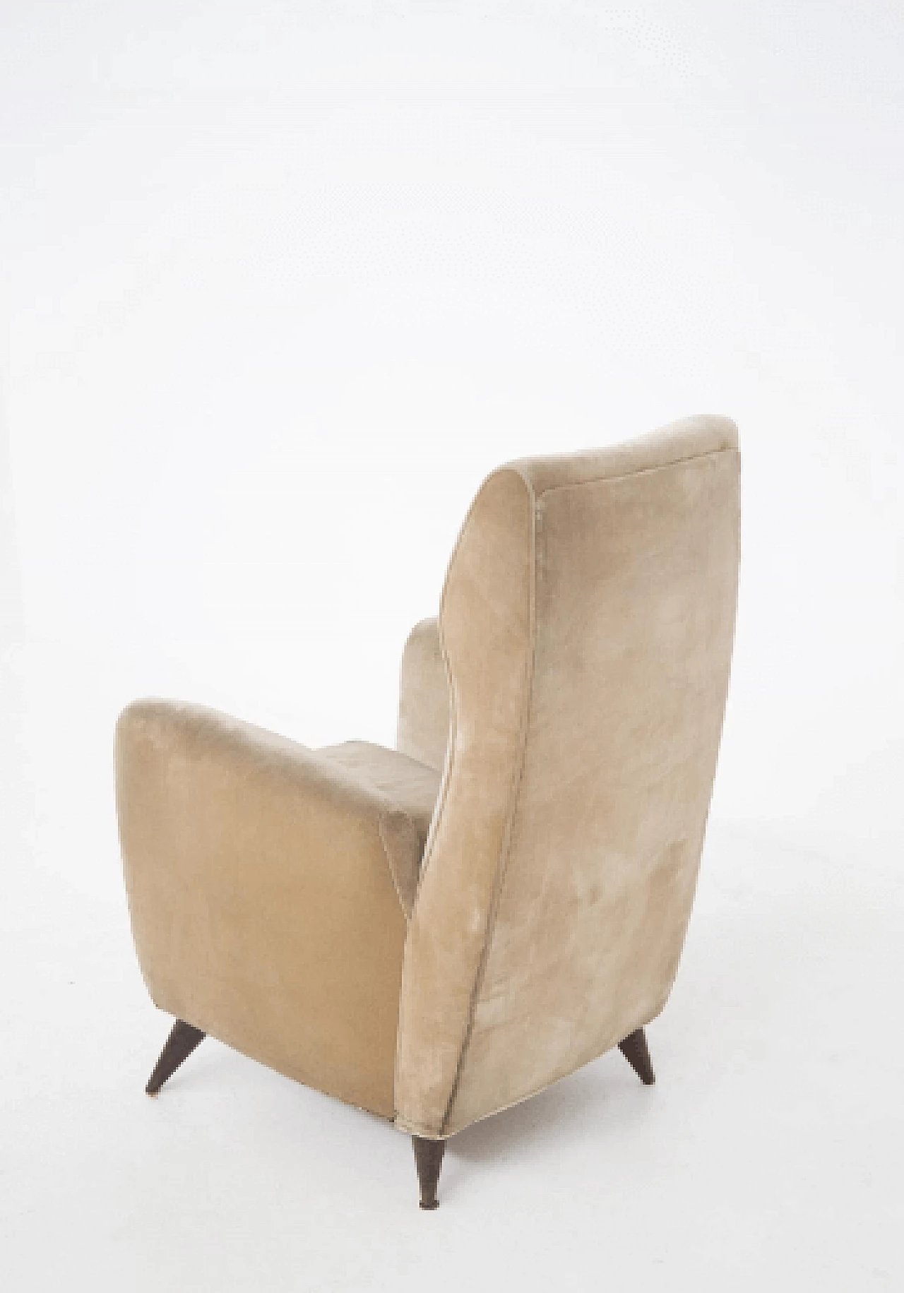 Pair of armchairs in velvet attributed to Gio Ponti for Isa, 1950s 7