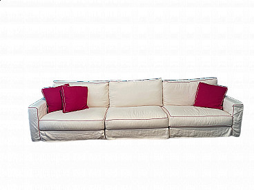 Modular wood and fabric sofa by La Maison Coloniale