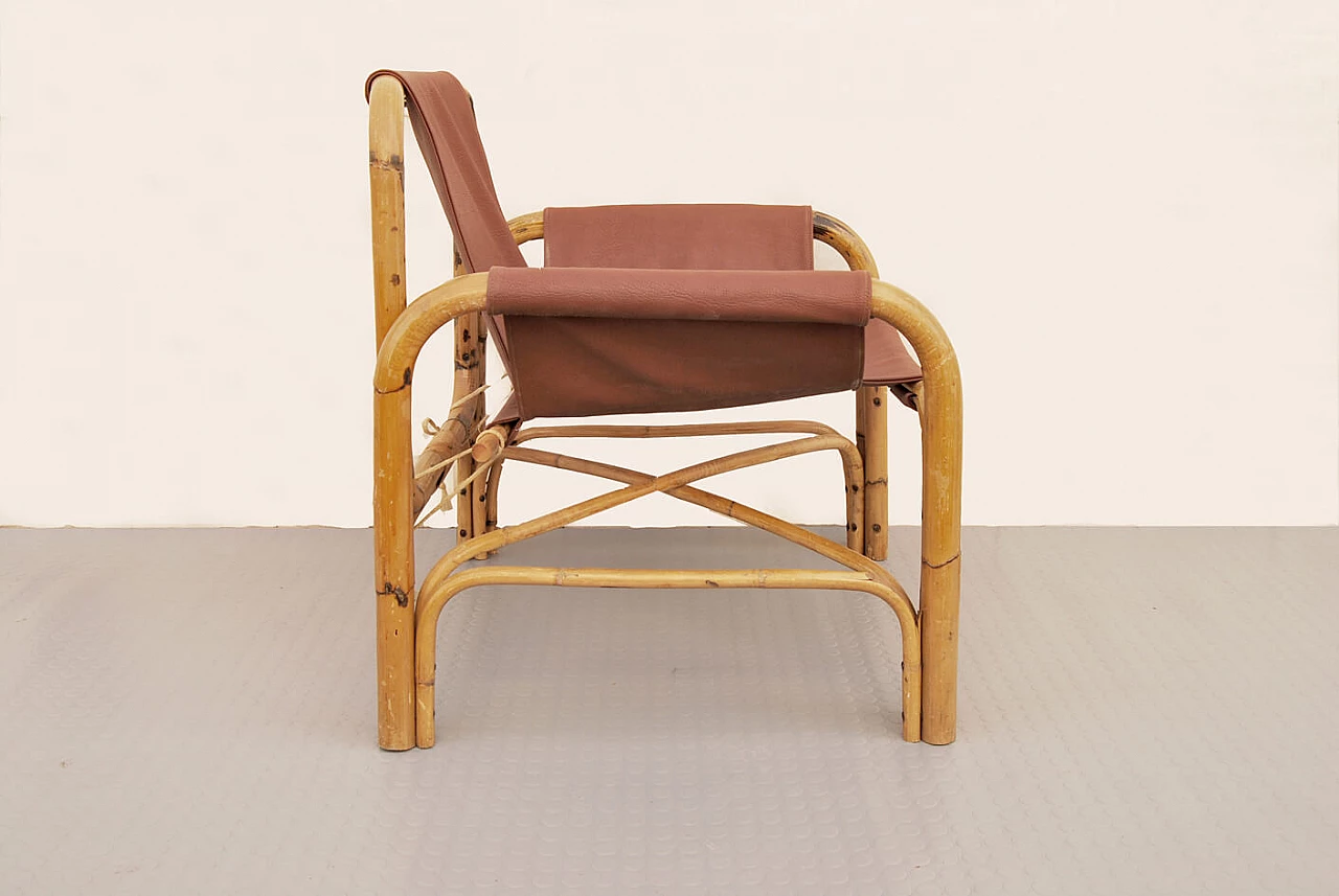 Bamboo armchair in the Bonacina style, 1960s 3