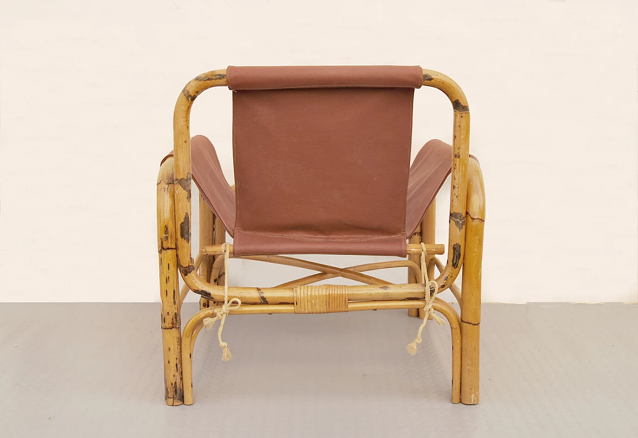 Bamboo armchair in the Bonacina style, 1960s 4