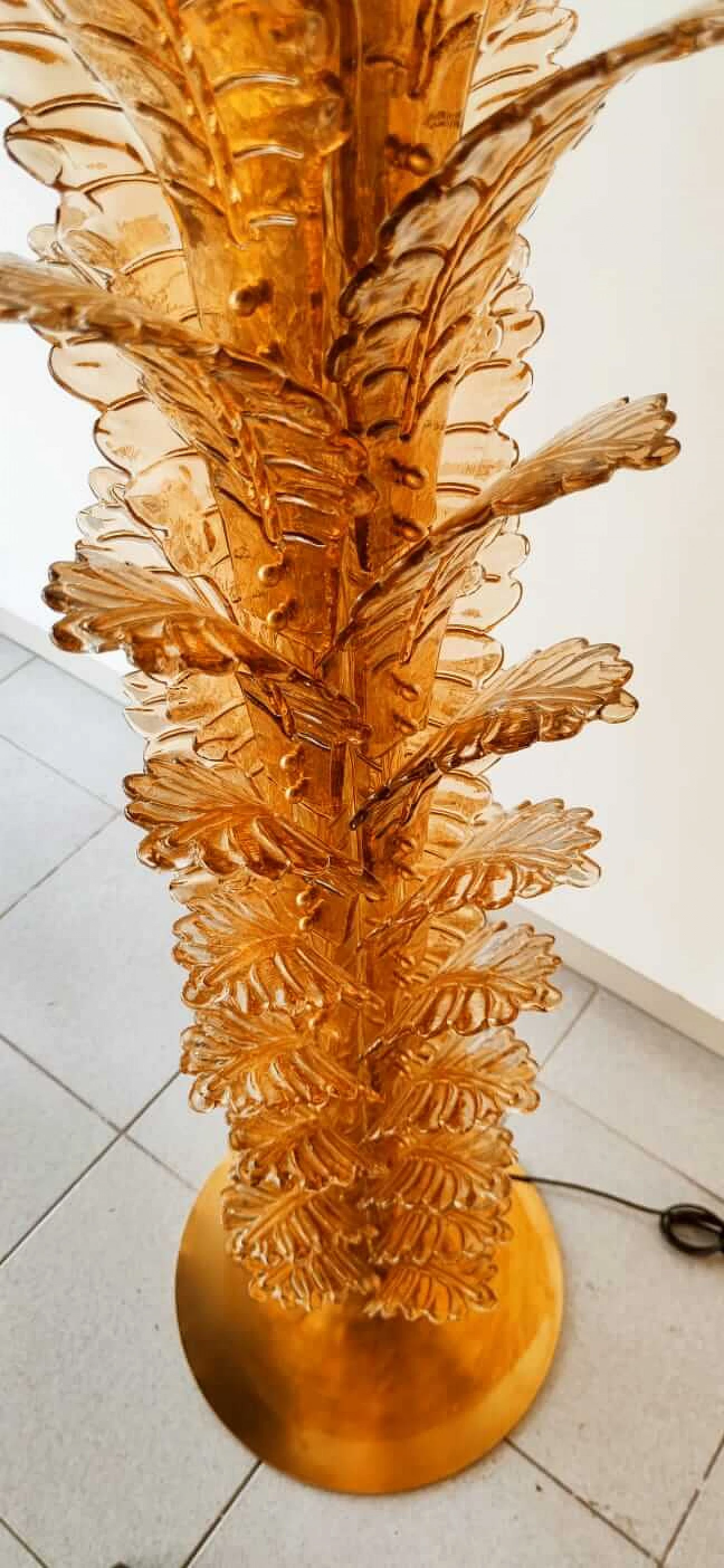 Brass and Murano glass palm lamp, 1970s 1