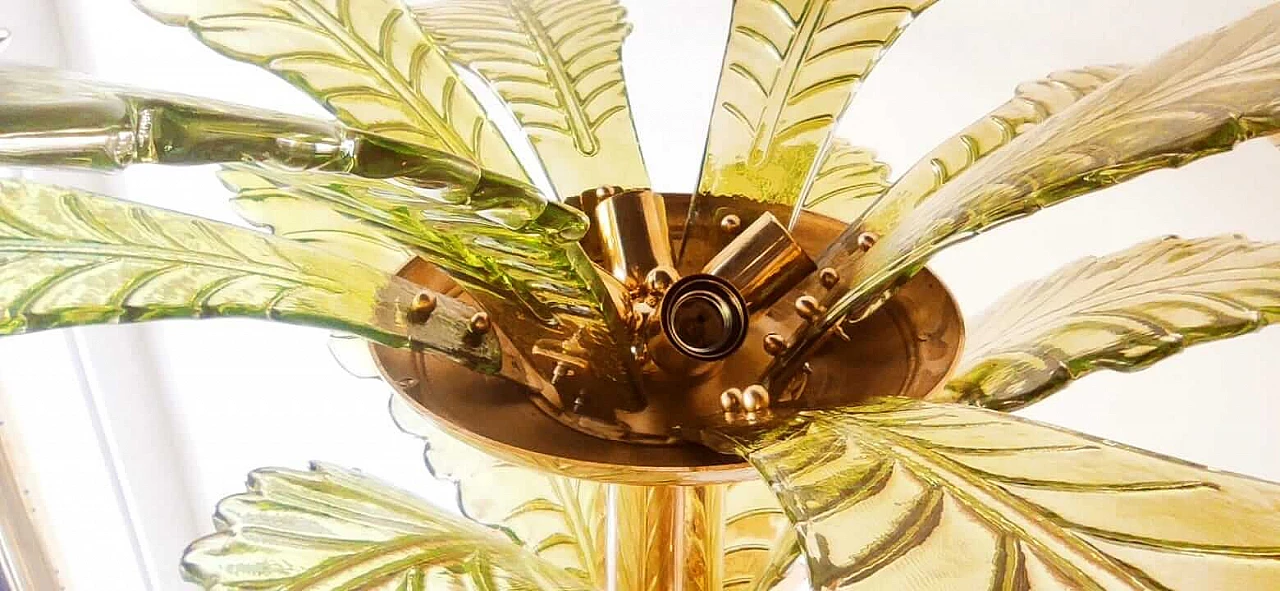 Brass and Murano glass palm lamp, 1970s 10