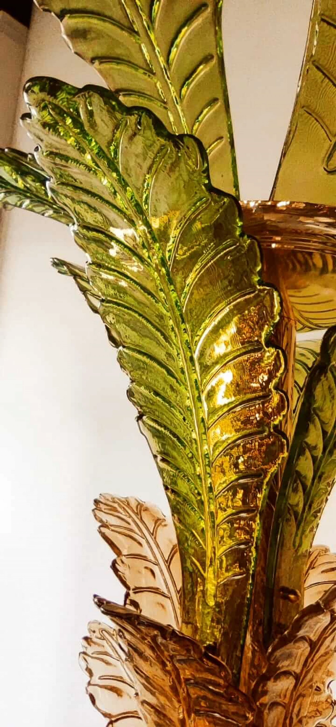 Brass and Murano glass palm lamp, 1970s 11
