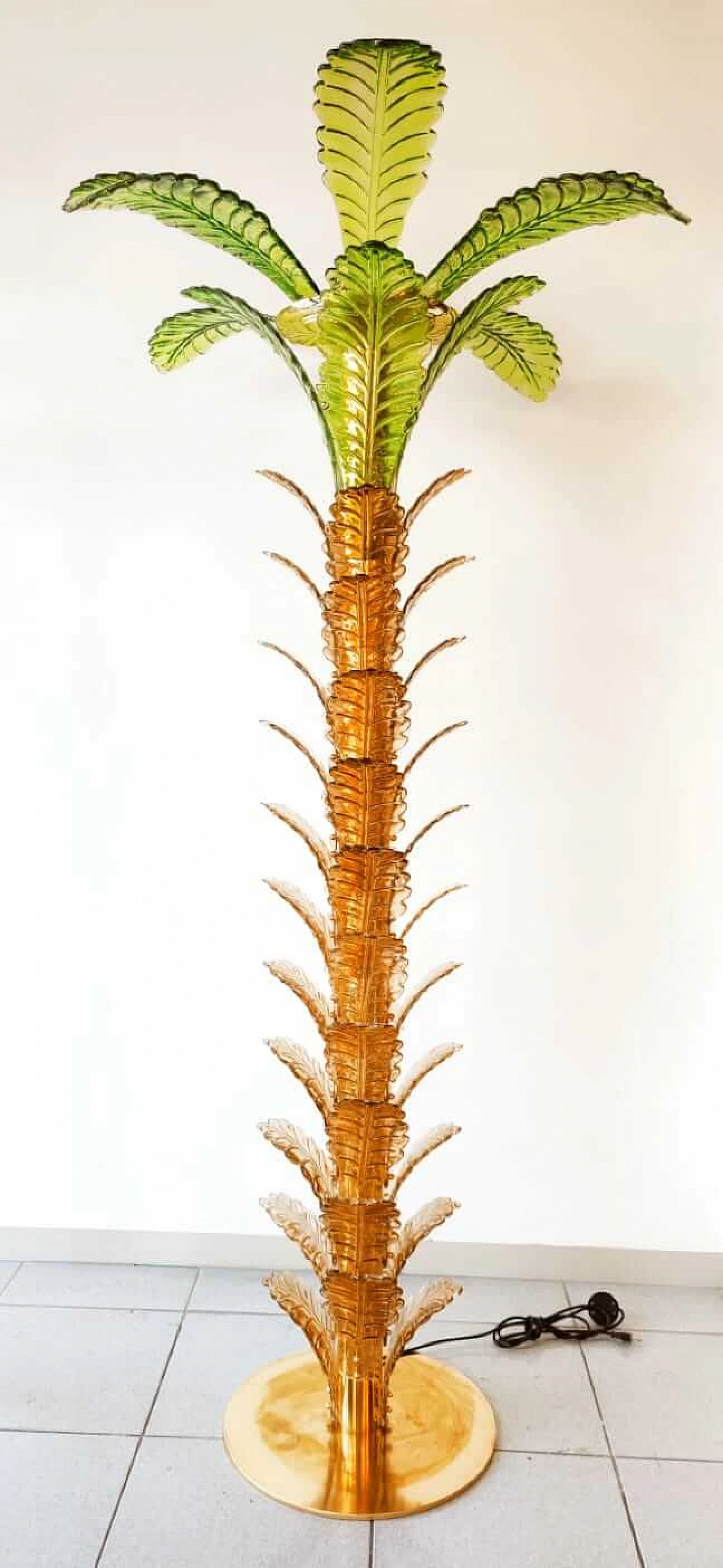 Brass and Murano glass palm lamp, 1970s 12
