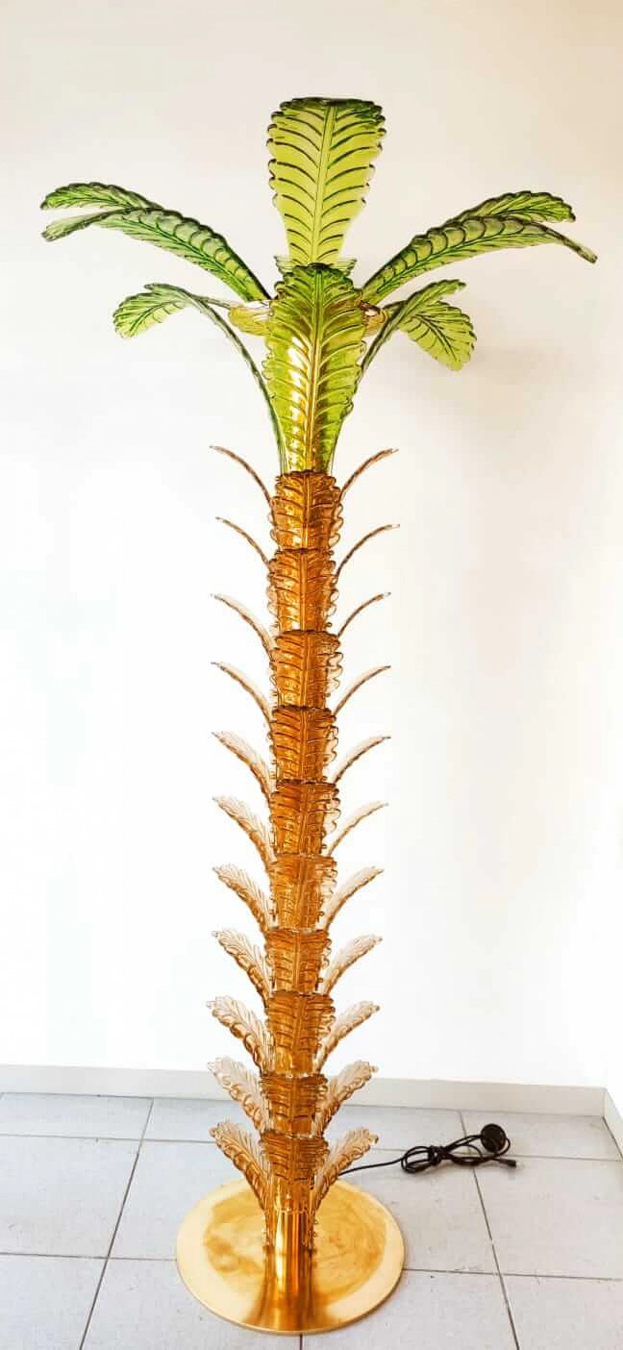 Brass and Murano glass palm lamp, 1970s 14