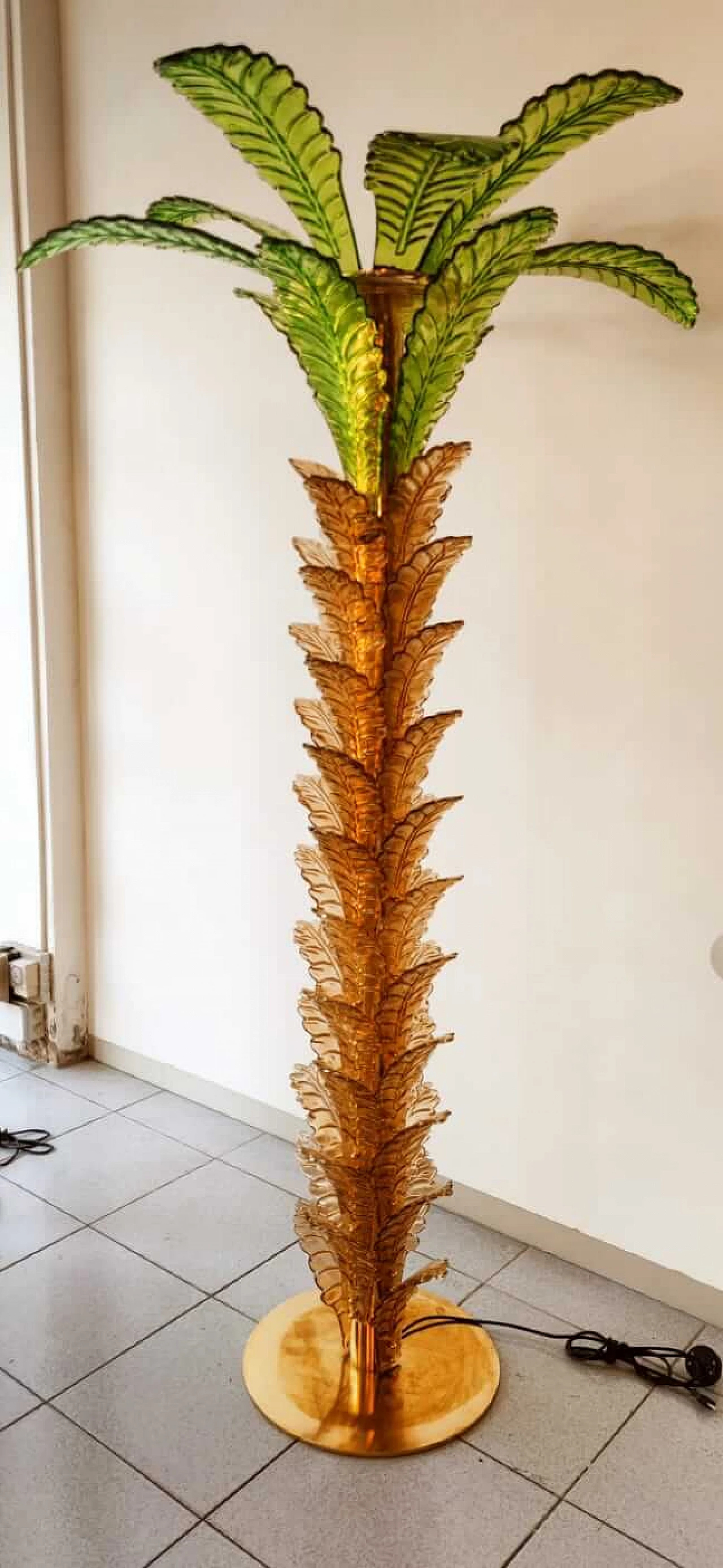 Brass and Murano glass palm lamp, 1970s 16