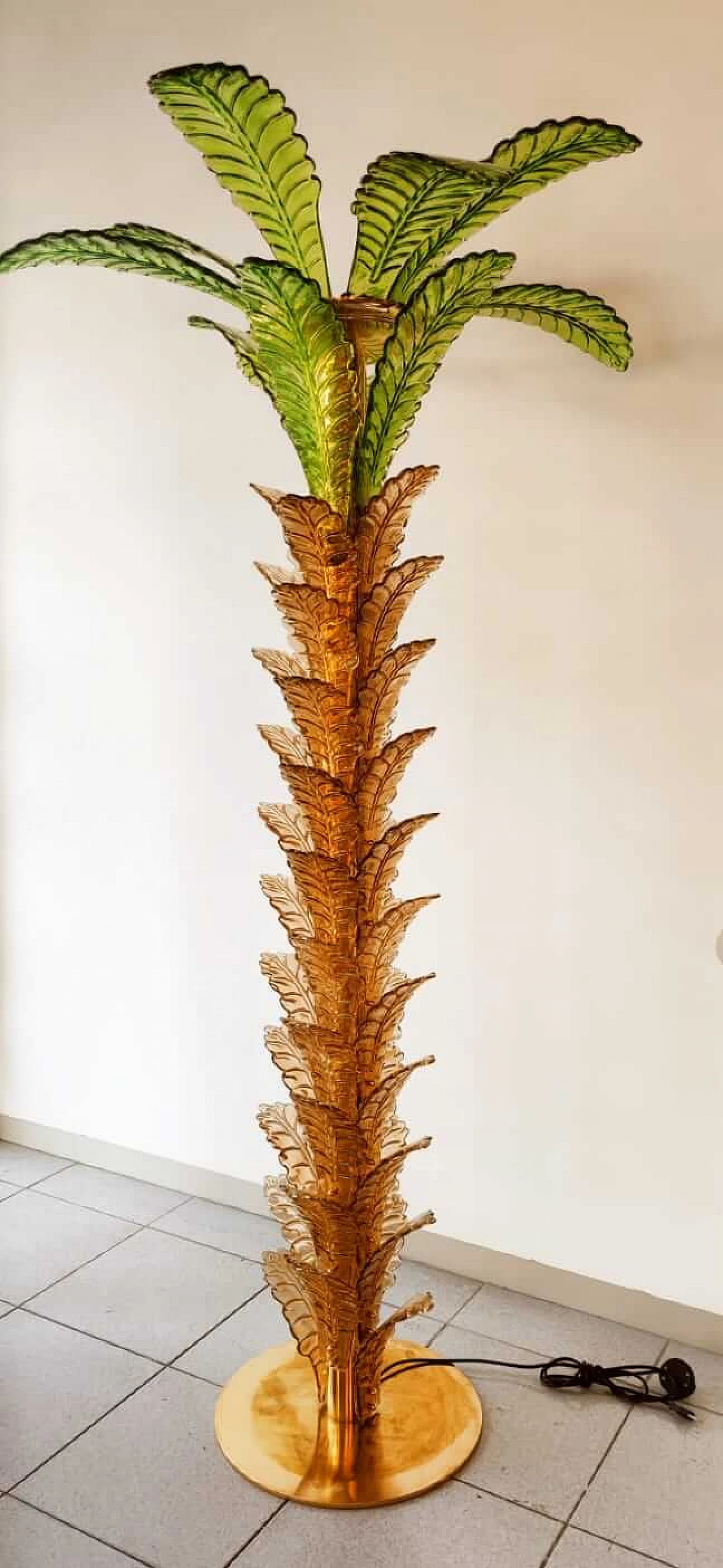 Brass and Murano glass palm lamp, 1970s 19