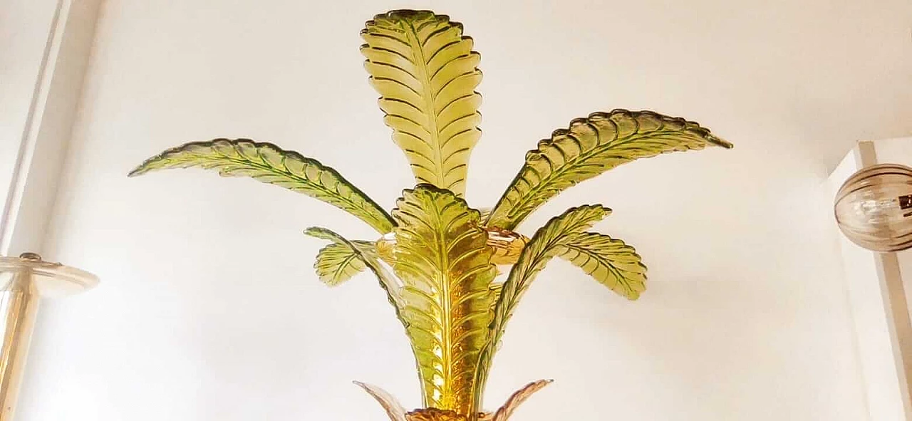 Brass and Murano glass palm lamp, 1970s 21