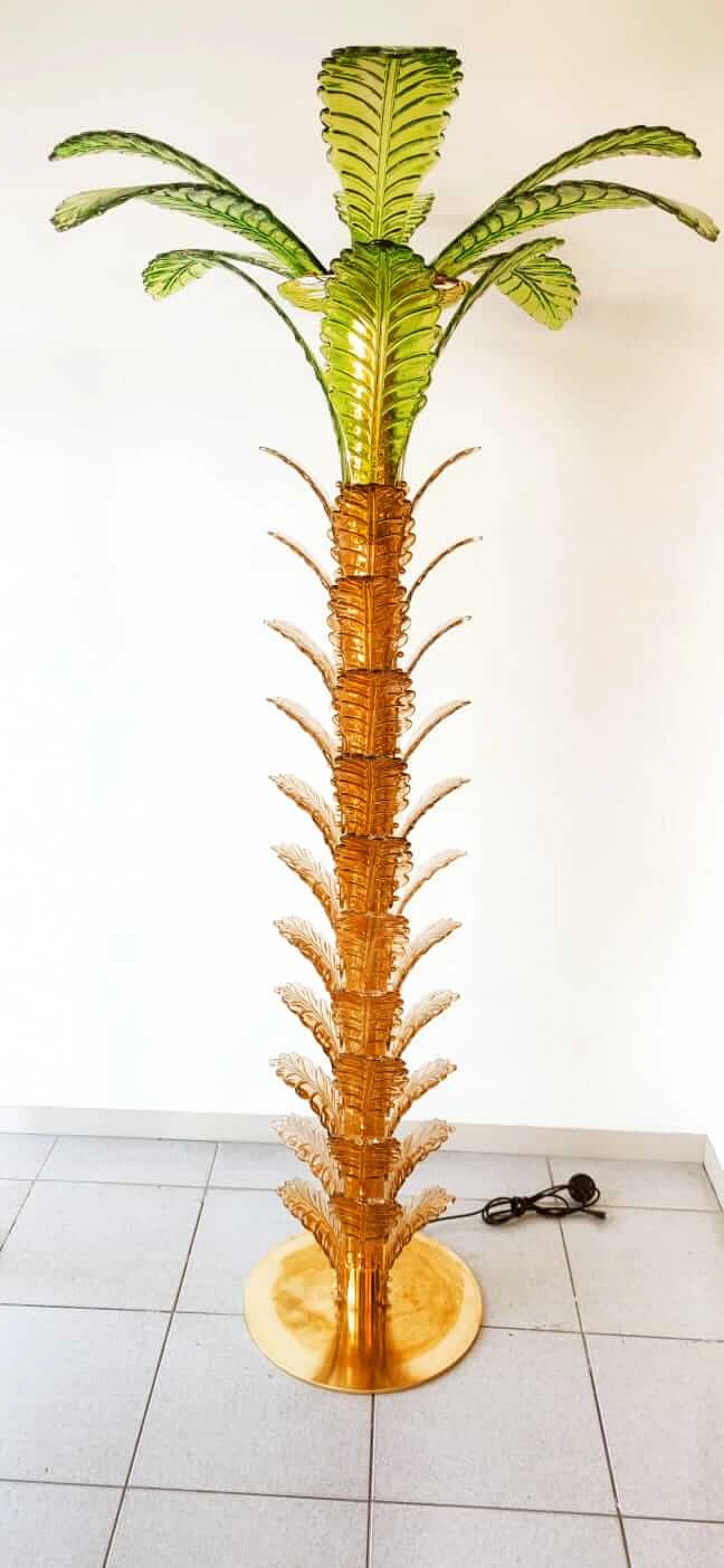 Brass and Murano glass palm lamp, 1970s 22