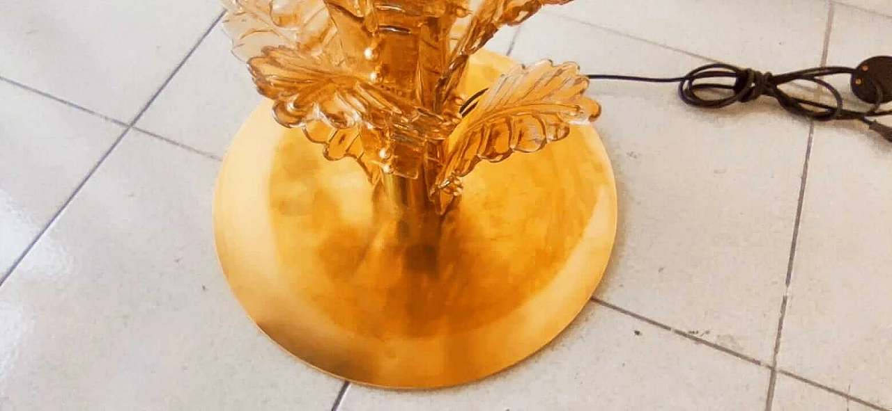 Brass and Murano glass palm lamp, 1970s 23
