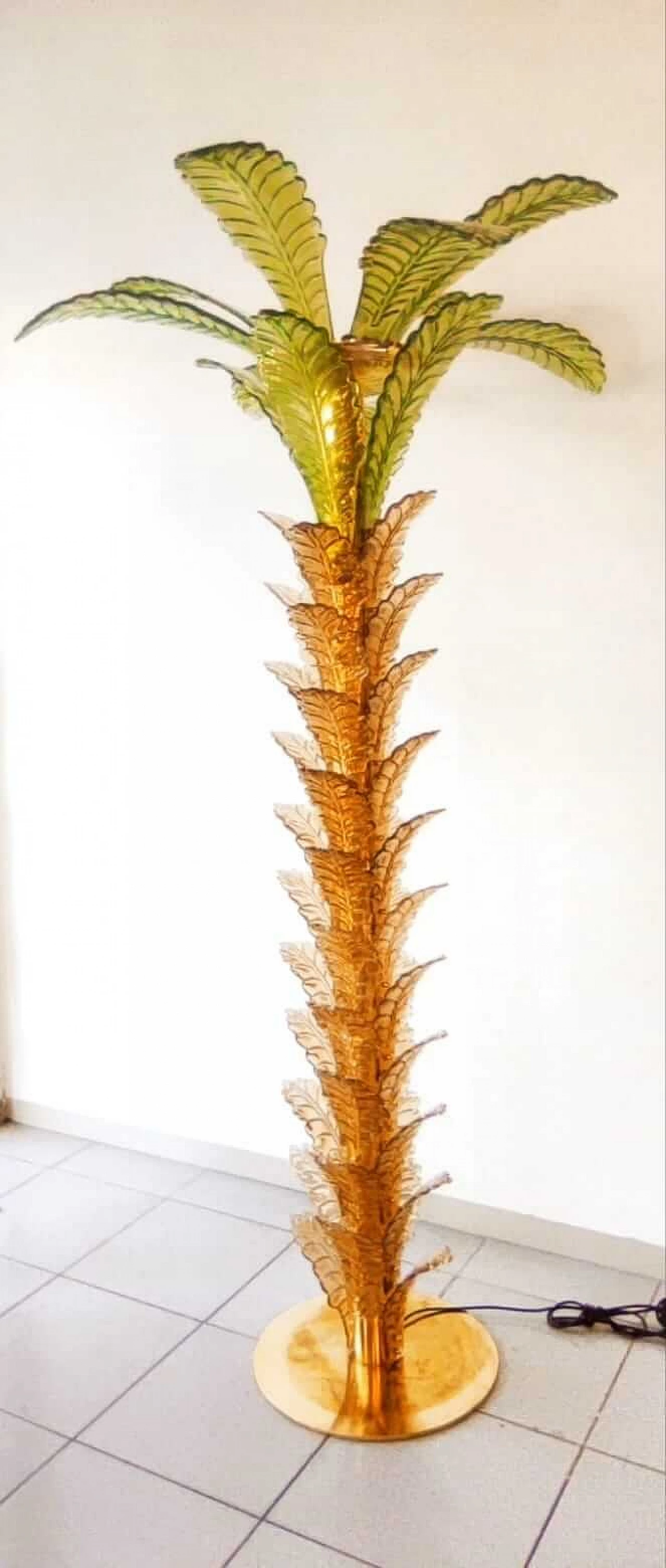 Brass and Murano glass palm lamp, 1970s 29
