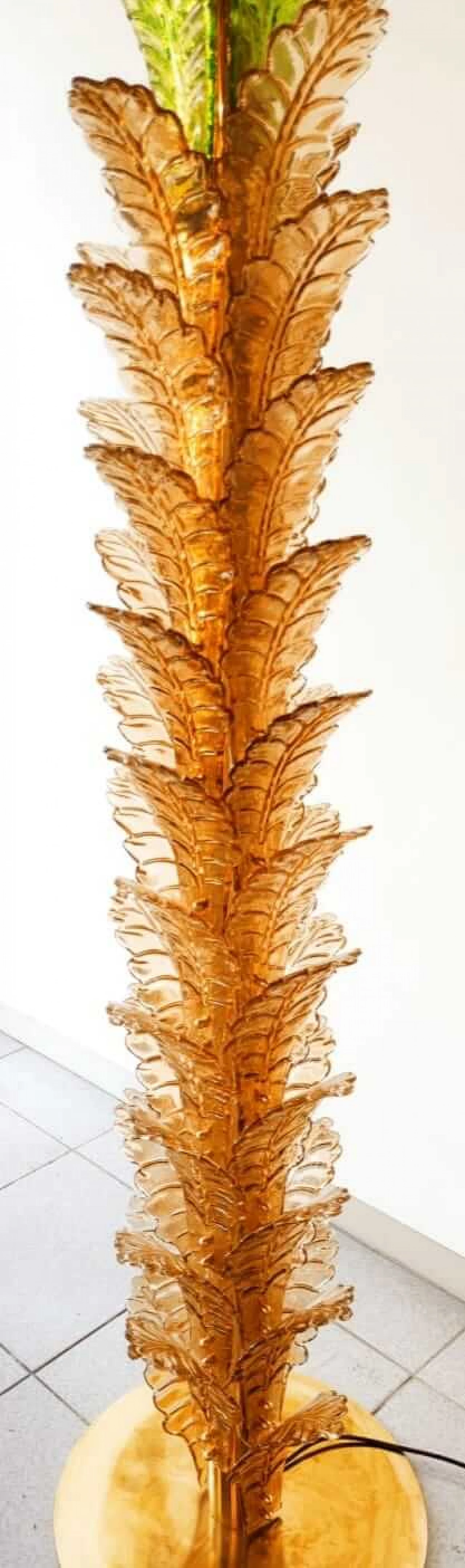 Brass and Murano glass palm lamp, 1970s 30