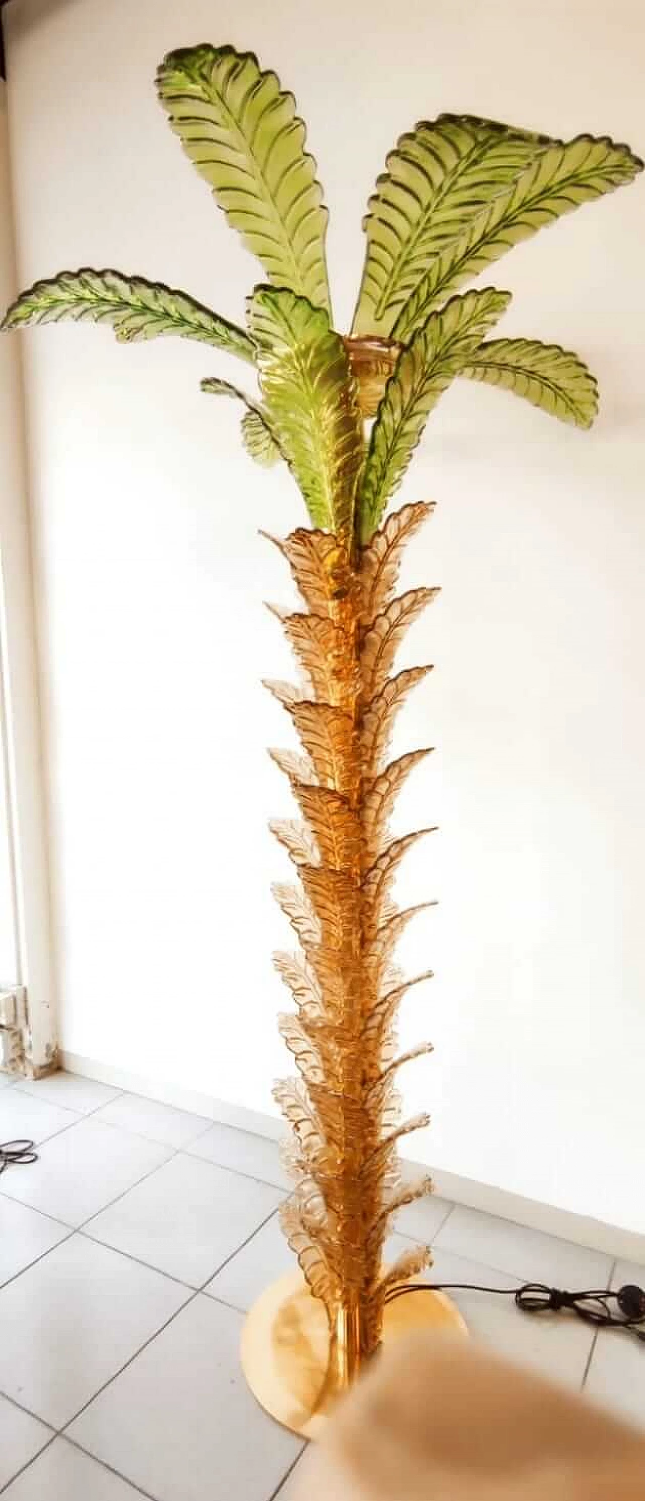 Brass and Murano glass palm lamp, 1970s 31
