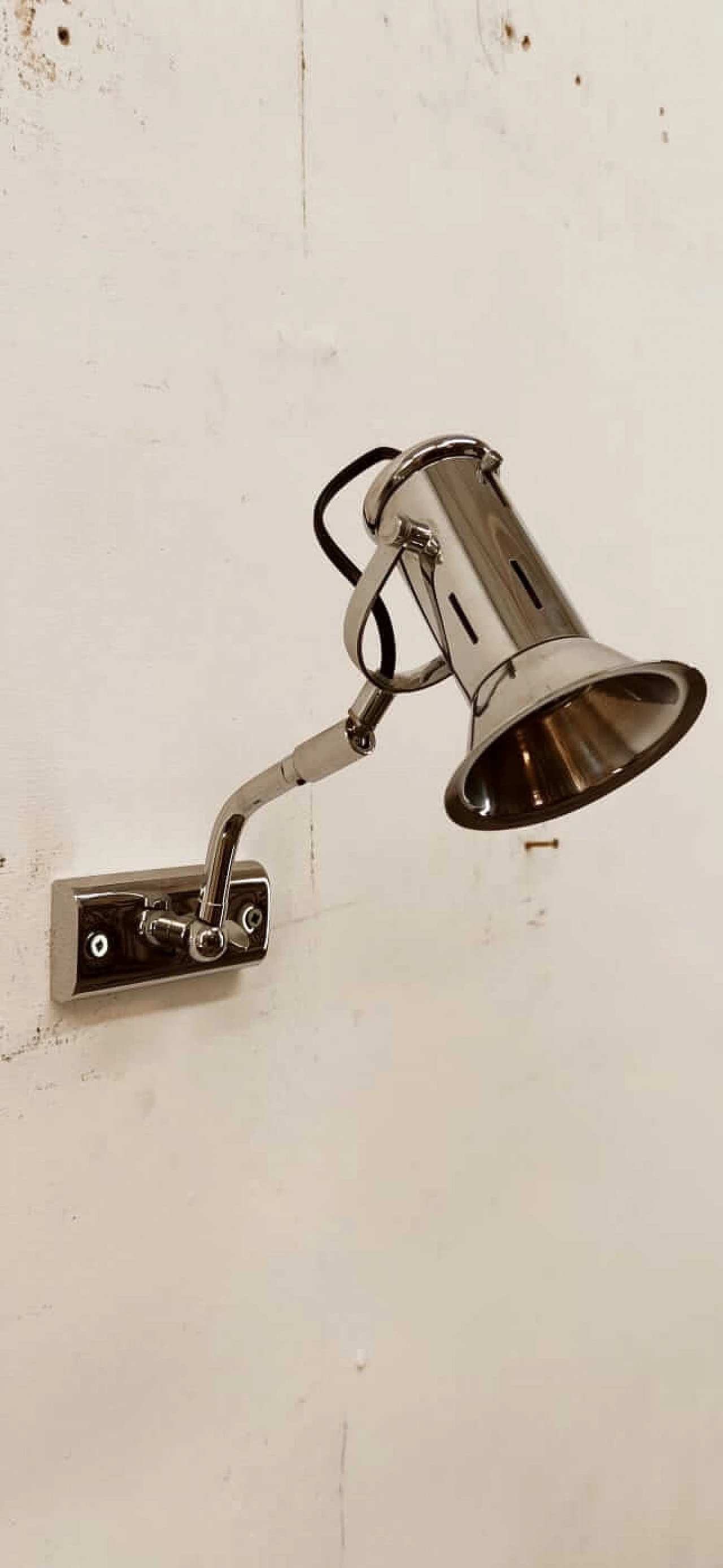Adjustable chrome-plated brass wall light, 1970s 3