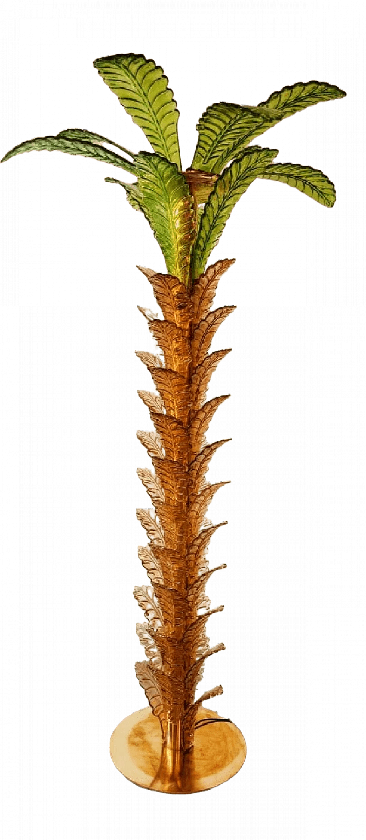 Brass and Murano glass palm lamp, 1970s 32